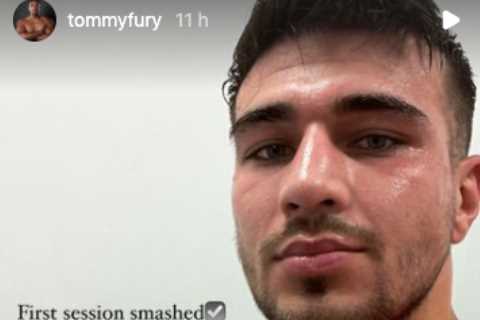 Tommy Fury starts ‘first day of camp’ as Love Island star eyes fight on brother Tyson’s undercard..