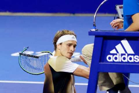 Zverev handed just eight-week suspended ban for shocking attack on umpire’s chair as he escapes..