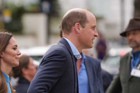 Prince William &amp; Kate Middleton step out wearing blue in solidarity with Ukraine as they visit..
