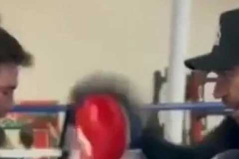 Watch Andy Ruiz Jr show off lightning-quick hands in training as Anthony Joshua’s old rival..