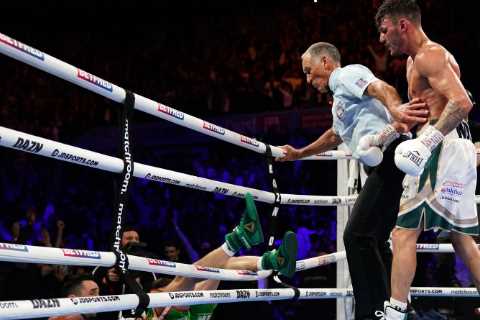 Leigh Wood beats Michael Conlan but Irishman taken straight to hospital after falling through the..
