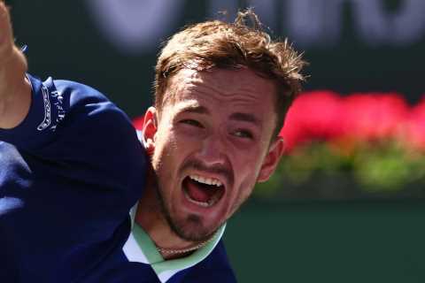 Medvedev smashes racket in rage as Russian star loses No1 world ranking to Djokovic after shock..
