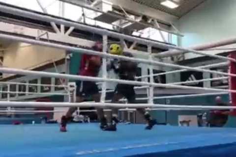 Watch Anthony Joshua dominate Joe Joyce in leaked sparring footage as boxers row in Twitter spat