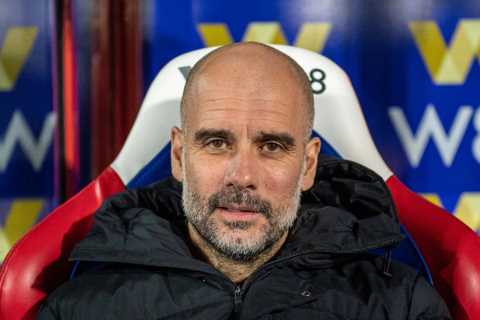 Pep Guardiola in heated exchange with Vicente Guaita at full time after Crystal Palace keeper dents ..