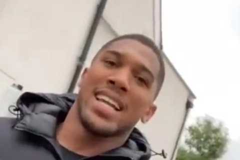 ‘He can rap and punch up people’ – Anthony Joshua freestyles with fan in street and leaves..