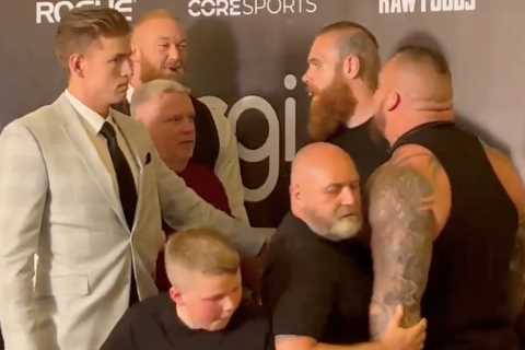 Hafthor Bjornsson and Eddie Hall FORCED APART after strongmen almost clash over jibe about Game of..