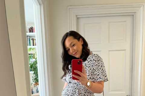 Hollyoaks’ Nadine Mulkerrin cradles growing bump after baffling fans with newborn baby pic