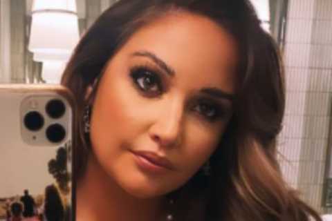 Jacqueline Jossa glams up for rare night out in plunging LBD with husband Dan Osborne