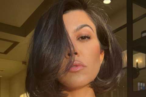 Kourtney Kardashian stuns in a sexy white lace top after revealing IVF journey to get pregnant with ..