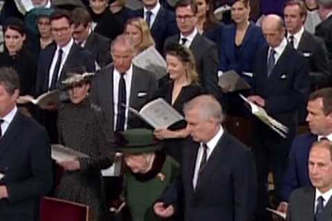 Queen proved Prince Andrew remains favourite child with gesture at Prince Philip service, says body ..