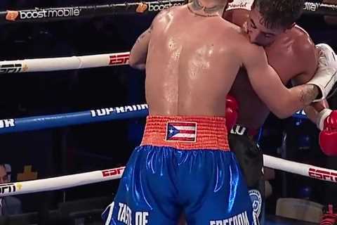 Watch shocking moment boxer Nicolas Pablo Demario BITES rival Josue Vargas in fight… but ref..