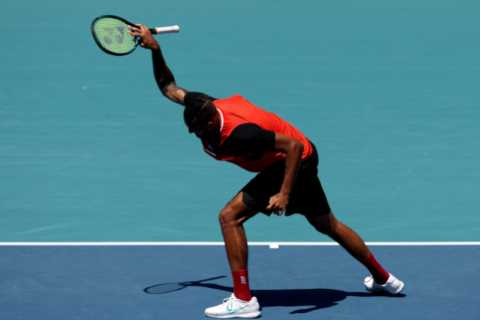 Watch raging Nick Kyrgios’ on-court MELTDOWN as he brands umpire ‘absolute clown’ after crashing..