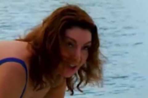 Jane McDonald left red-faced after falling over in swimsuit filming Caribbean travel show