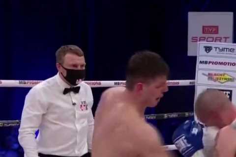 Watch Tommy Fury’s next opponent Daniel Bocianski’s legs go to jelly after devastating uppercut..