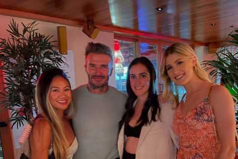 David Beckham bumps into Eugenie Bouchard at plush sushi restaurant in Miami to leave tennis ace..
