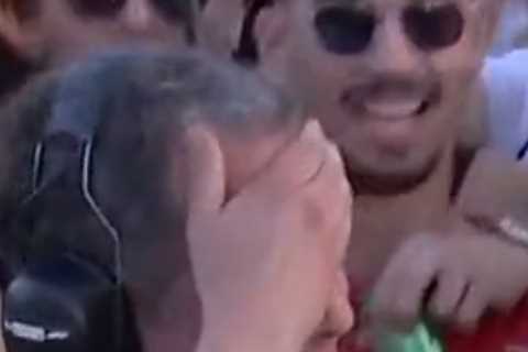 Watch Sky F1 pundit Ted Kravitz drink beer from fan’s SHOE live on TV after Australian Grand Prix