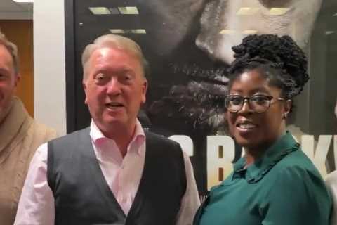 Frank Warren and team sing Happy Birthday to Dillian Whyte in bizarre video ahead of Tyson Fury..