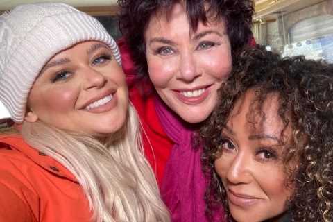 Emily Atack cosies up with Mel B and Ruby Wax as they film new US show in Wild West