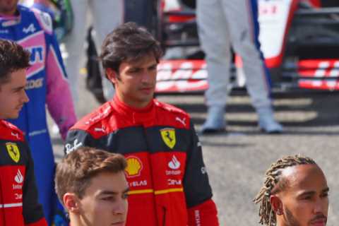 Lewis Hamilton eyes up a skydive for Mercedes team-mate George Russell after taking fellow Brit..