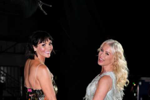 Martine McCutcheon and Denise Van Outen look incredible as they flash their long legs during The..