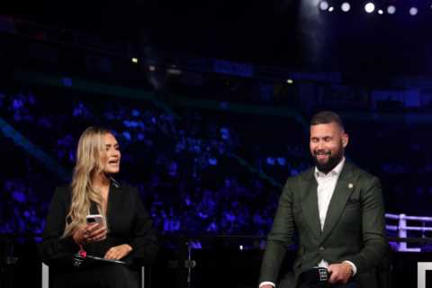 Carl Froch calls Campbell Hatton’s fight ‘erotic’ leaving Laura Woods desperately trying not to..