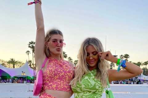 Tennis beauty Eugenie Bouchard and twin sister Beatrice stun at Coachella Festival in matching..