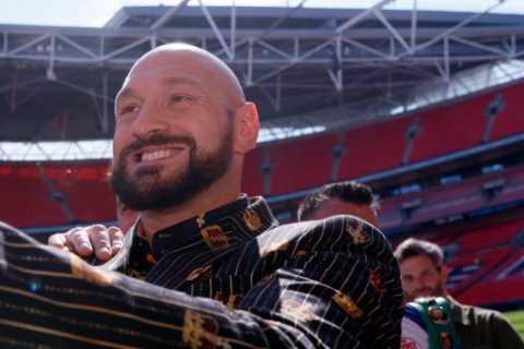 Tyson Fury dons £60,000 gold diamond-encrusted Rolex as he prepares for Dillian Whyte showdown at..