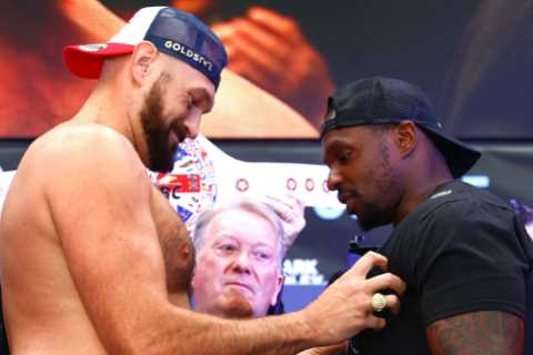 ‘You know I’m a fat boy!’ – What Tyson Fury told Dillian Whyte after towering over opponent in..