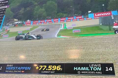 ‘They chose violence’ – Sky Sports F1 ‘troll’ Hamilton as Brit is lapped by Verstappen in Emilia..