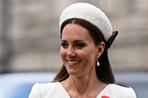 Kate Middleton beams at Anzac Day Service as the Queen grins just days after her 96th birthday
