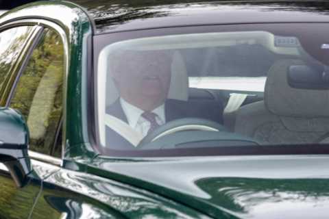 Prince Andrew arrives at granddaughter’s christening in £220k Bentley with DOY plate