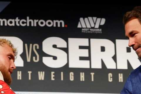 Eddie Hearn and Jake Paul forced to cancel $1m bet on Katie Taylor vs Amanda Serrano but come up..