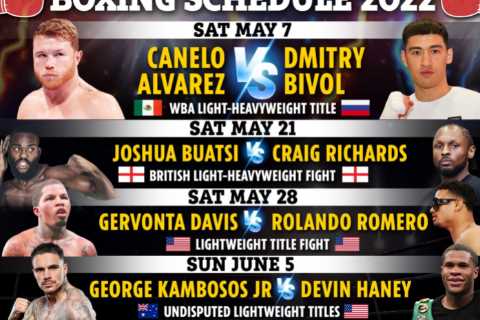 Boxing schedule 2022: Upcoming fights, fixture schedule including Canelo Alvarez vs Dmitry Bivol..