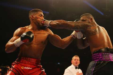 Anthony Joshua bumps into Dillian Whyte in street as pair agree to rematch after ‘getting back to..