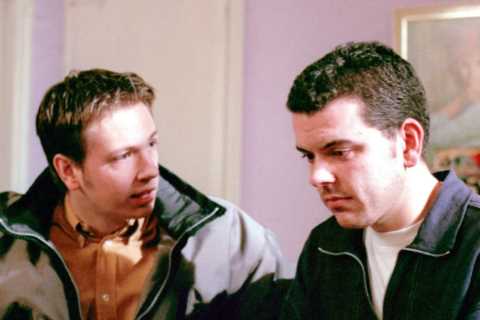 Eastenders legends Andrew Lynford and Mark Homer unrecognisable as they recreate controversial kiss ..