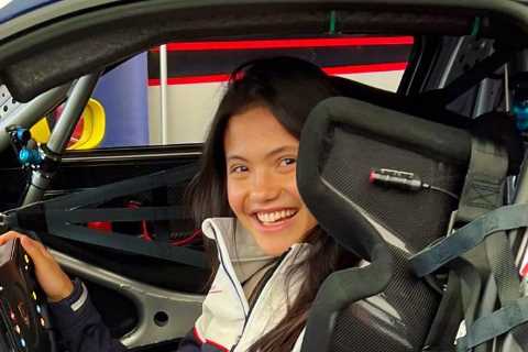 Thrill-seeker Emma Raducanu takes Porsche out for a spin at Brands Hatch after being romantically..
