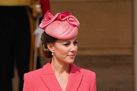 Kate Middleton dazzles in a coral coat dress as she hosts garden party at Buckingham Palace