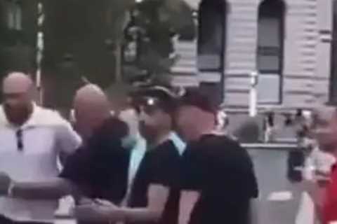 Watch swaying Tyson Fury aim KICK at taxi after driver refuses to give him ride as heavyweight..