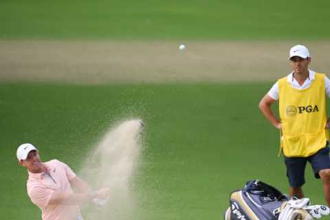Rory McIlroy fluffs lines after great start as he slips five shots off the lead at PGA Championship