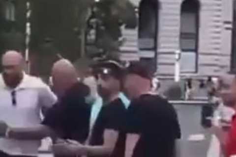 Moment Tyson Fury aims KICK at taxi after driver refuses to give him ride as heavyweight champ..