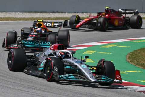 Lewis Hamilton suffers punctured tyre in DISASTROUS start to Spanish GP after colliding with..