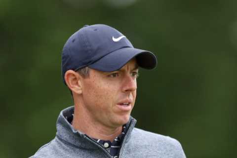 Rory McIlroy’s hopes of ending eight-year wait for a Major suffer body blow after two awful holes..