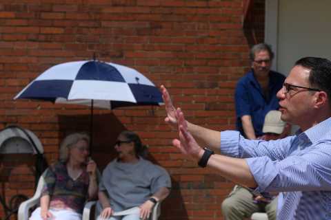 Josh Shapiro Defends Primary Ad Tying Doug Mastriano to Trump