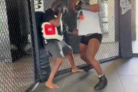 Watch 55-year-old Mike Tyson throw vicious body hooks in training with boxing legend linked with..