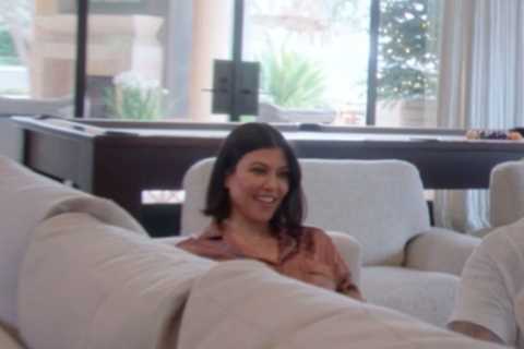 Kourtney Kardashian takes fans inside stunning living room featuring a pool table &amp; fireplace..