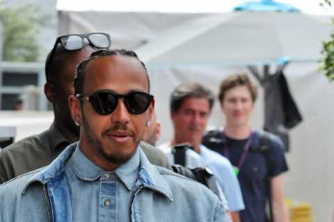 Lewis Hamilton rocks stylish triple denim outfit as Mercedes F1 star prepares to find out fate..