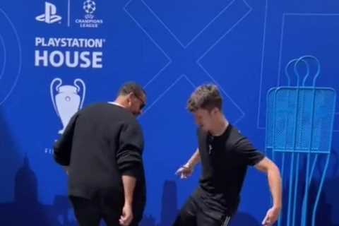 Watch Man Utd legend Rio Ferdinand humiliated with nutmeg by freestyle star leading to hilarious..