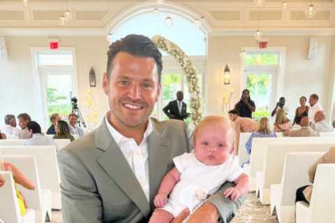 Mark Wright fans all saying the same thing as he poses with baby nephew at a wedding