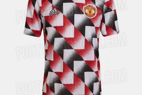 Man Utd’s 2022-23 pre-match kit leaked online with funky new red and black chequered-style which..