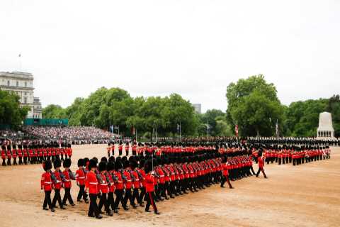What happens at the Horse Guards Parade and why is the Trooping the Colour held there?